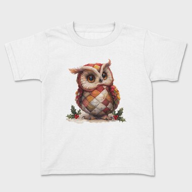 Patchwork Festive Owl, Tricou Copii