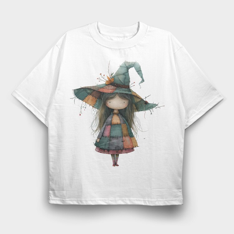 Patchwork Gnome Witch, Tricou Oversize Barbati (Unisex)