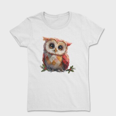 Patchwork Holiday Owl, Tricou Femei