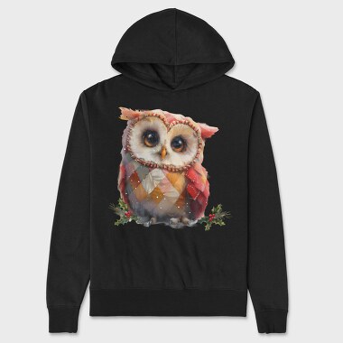 Patchwork Holiday Owl, Hanorac Oversize Barbati (Unisex)
