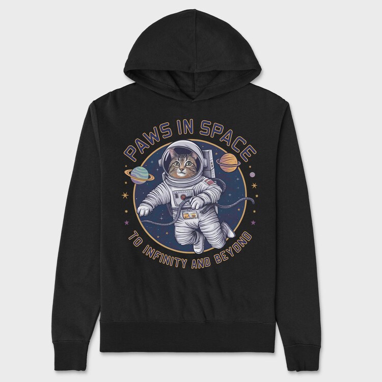 Paws In Space, Hanorac Oversize Barbati (Unisex)