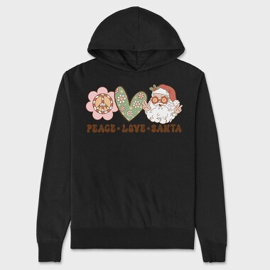 Peace Love Santa, Hanorac Oversize Barbati (Unisex)