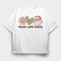Peace Love Santa, Tricou Oversize Barbati (Unisex)