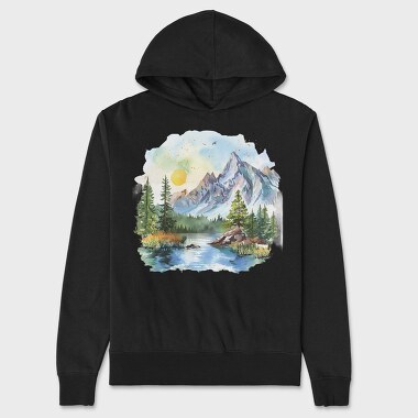 Peace Mountain Serenity, Hanorac Oversize Barbati (Unisex)