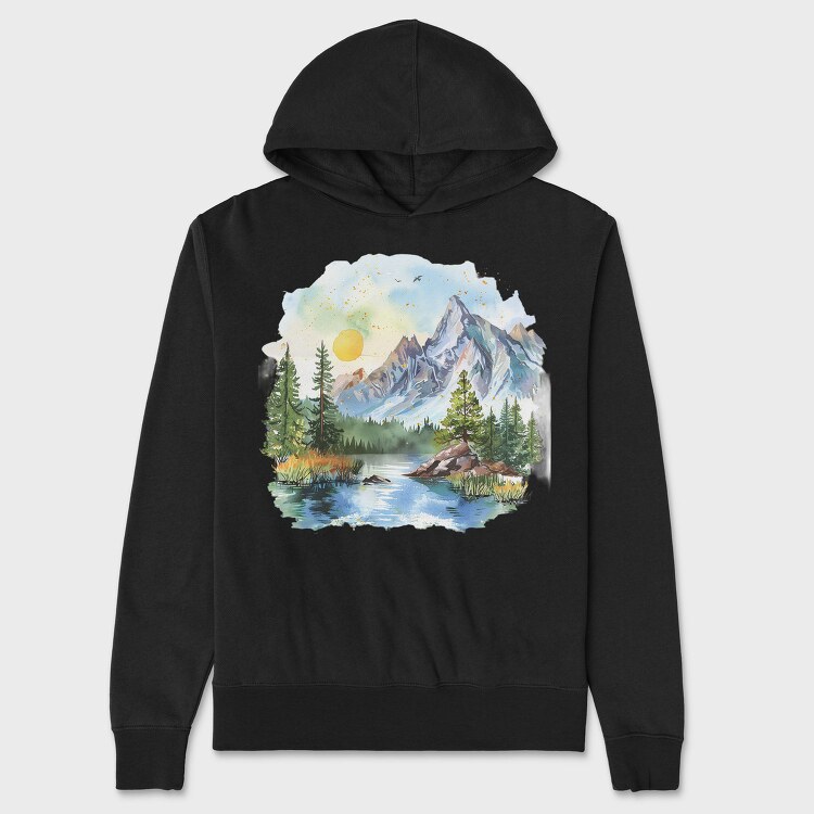 Peace Mountain Serenity, Hanorac Oversize Barbati (Unisex)