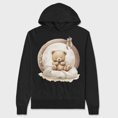 Peaceful Night Bear, Hanorac Oversize Barbati (Unisex)