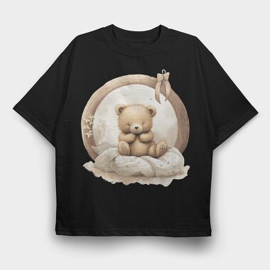 Peaceful Night Bear, Tricou Oversize Barbati (Unisex)