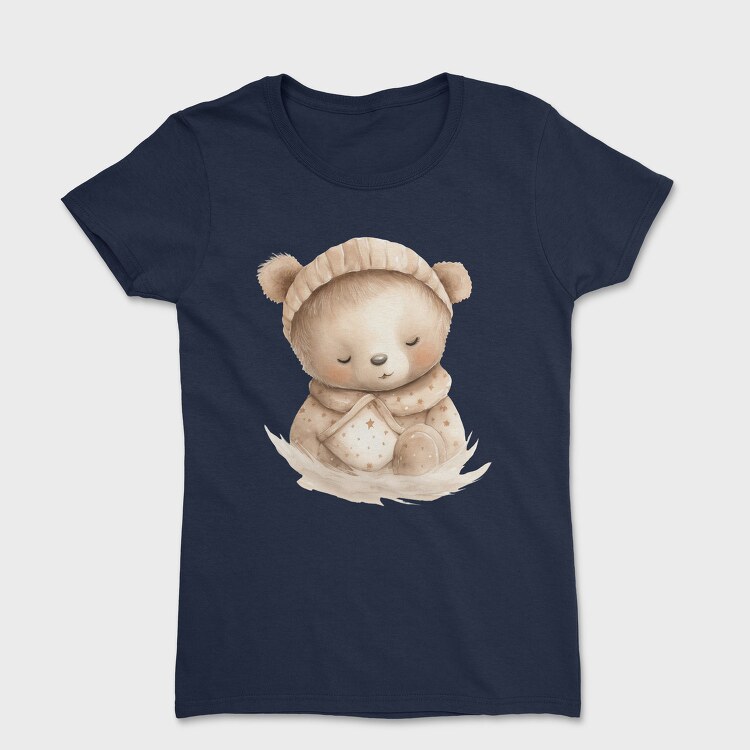 Peaceful Sleeping Bear Clips, Tricou Femei
