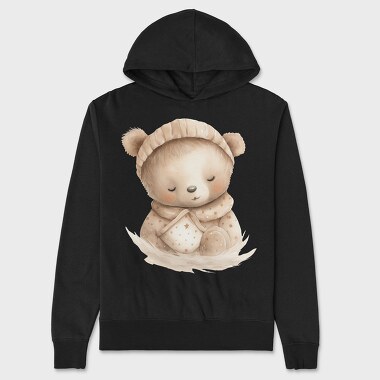 Peaceful Sleeping Bear Clips, Hanorac Oversize Barbati (Unisex)