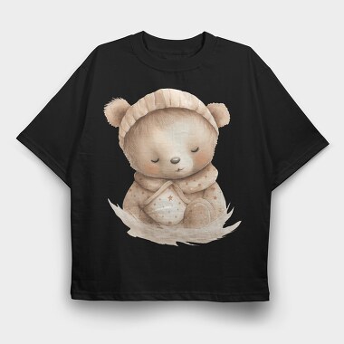 Peaceful Sleeping Bear Clips, Tricou Oversize Barbati (Unisex)