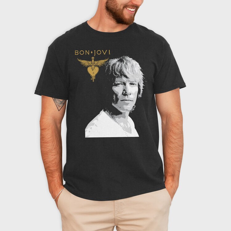 Bon Jovi Heart, Tricou Barbati (Unisex)