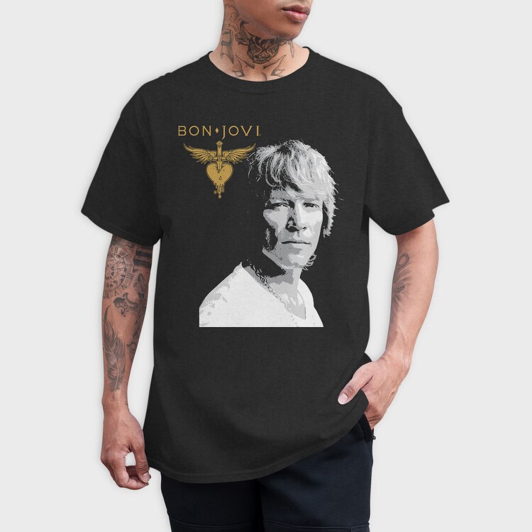 Bon Jovi Heart, Tricou Barbati (Unisex)