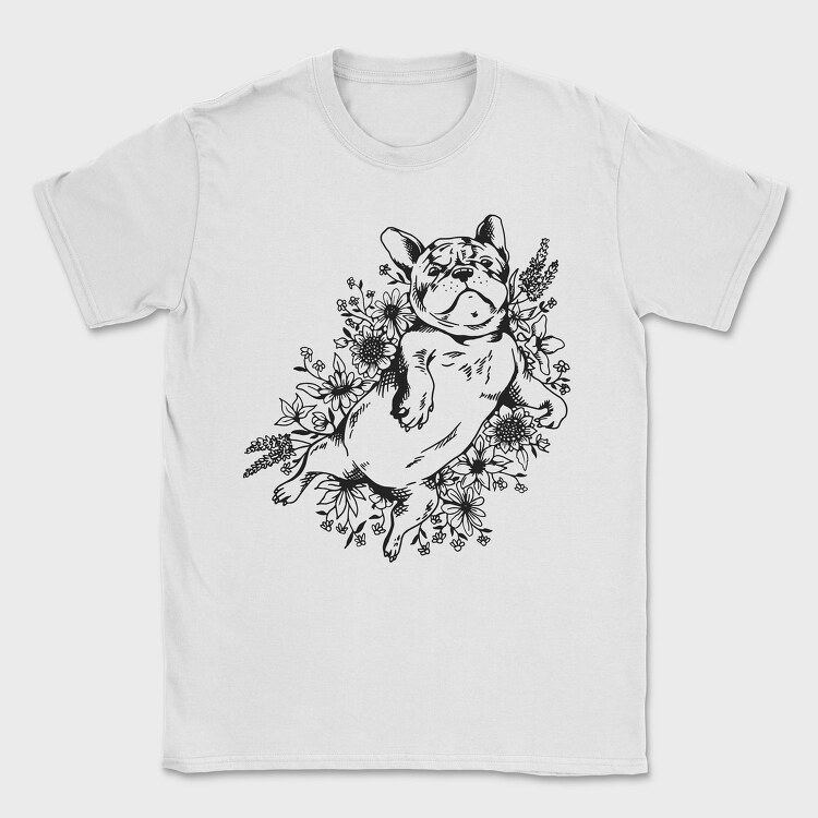 Pug Flowers, Tricou Barbati (Unisex)