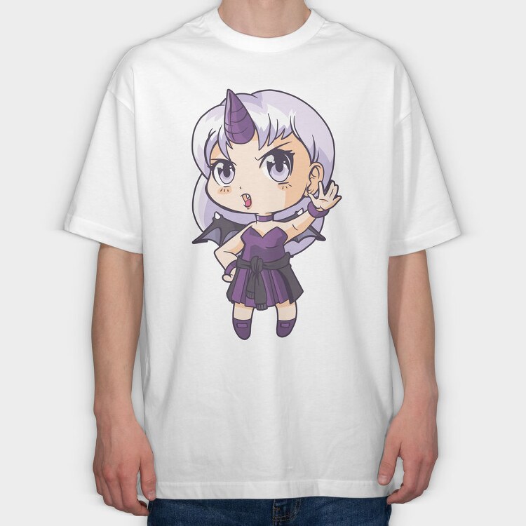 Purple Unicorn Girl, Tricou Oversize Barbati (Unisex)