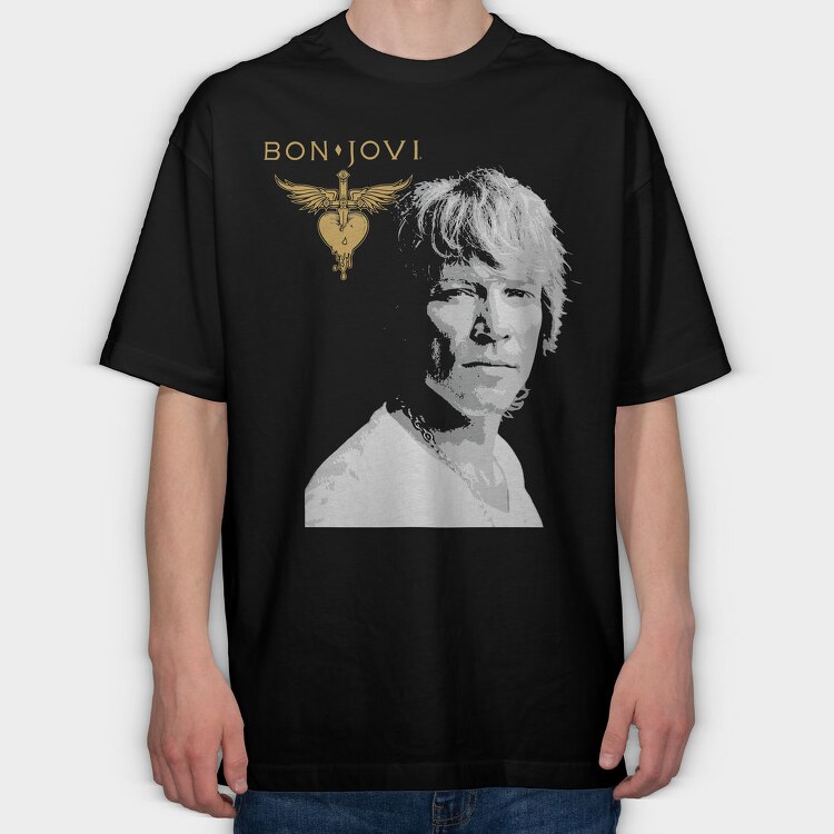 Bon Jovi Heart, Tricou Oversize Barbati (Unisex)