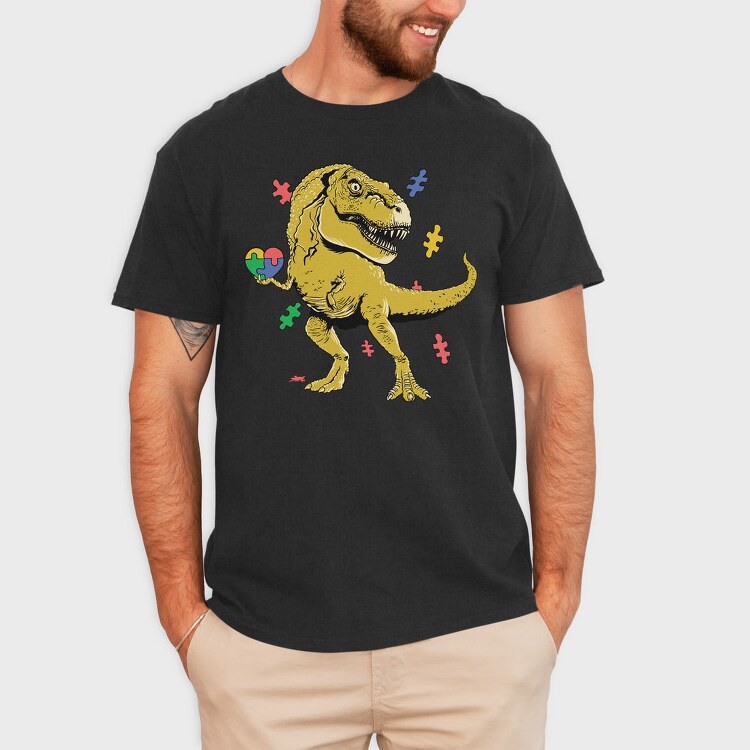 Puzzle Pie T Rex, Tricou Barbati (Unisex)