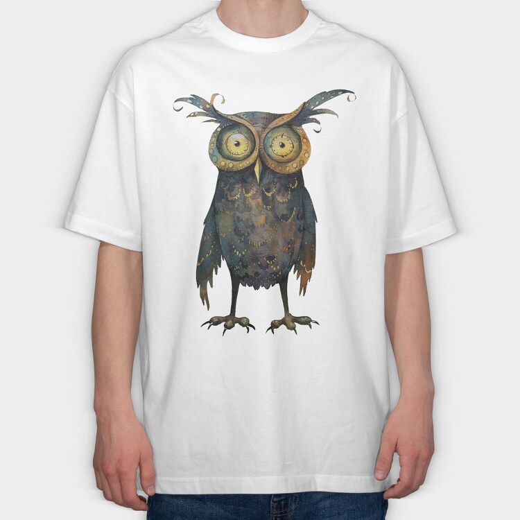Owl Feather Hat, Tricou Oversize Barbati (Unisex)