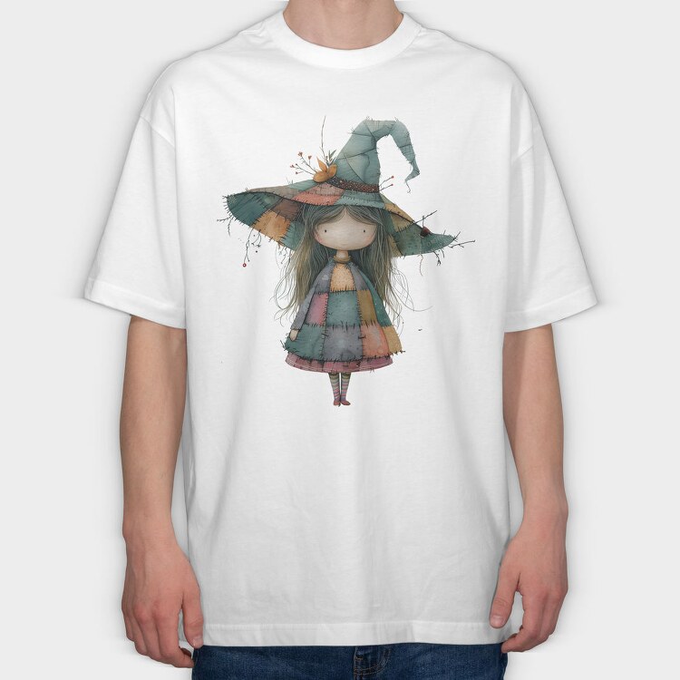 Patchwork Gnome Witch, Tricou Oversize Barbati (Unisex)