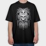Warrior Skull Feathers, Tricou Oversize Barbati (Unisex)