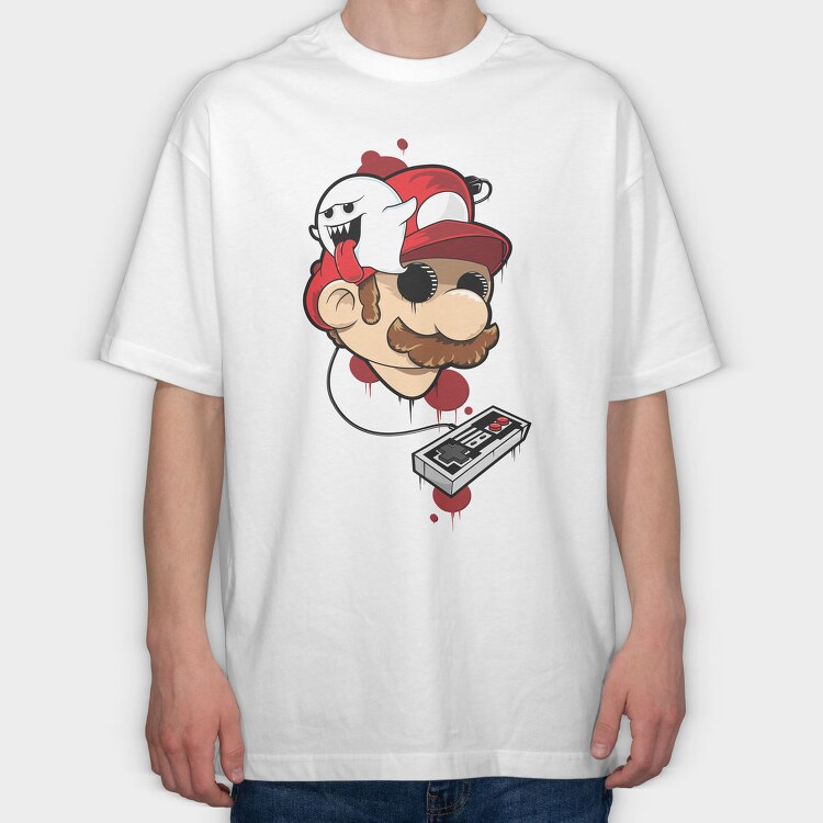 Mario Ghost Controller, Tricou Oversize Barbati (Unisex)