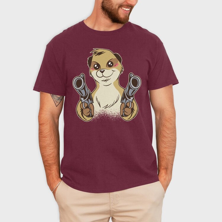 Meerkat Gun, Tricou Barbati (Unisex)