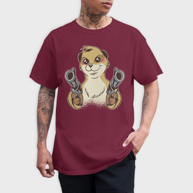 Meerkat Gun, Tricou Barbati (Unisex)