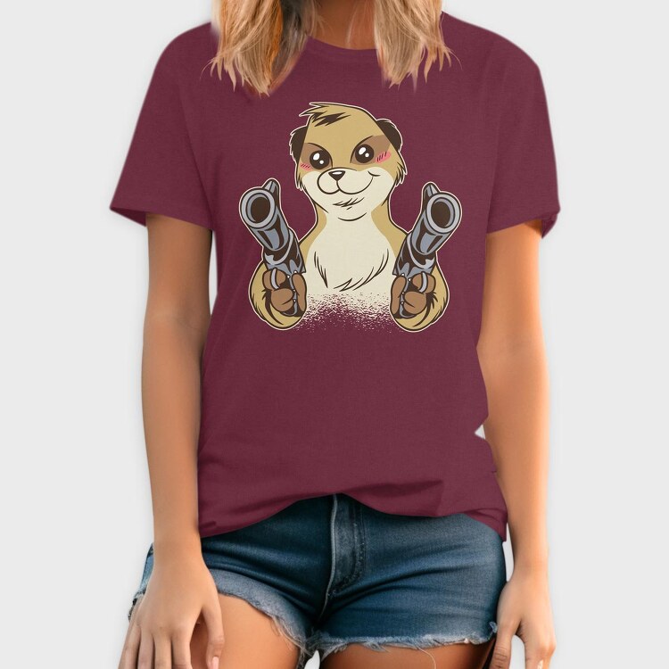 Meerkat Gun, Tricou Barbati (Unisex)