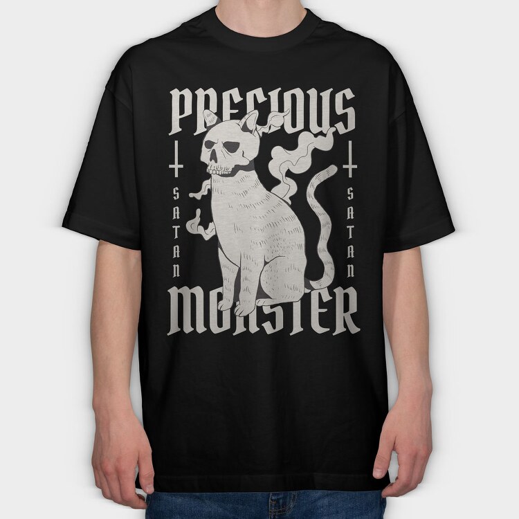 Precious Monster Cat, Tricou Oversize Barbati (Unisex)