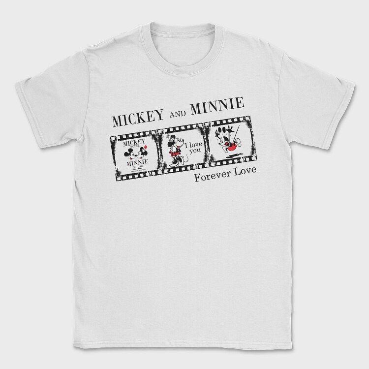 Mickey Minnie Forever Love, Tricou Barbati (Unisex)