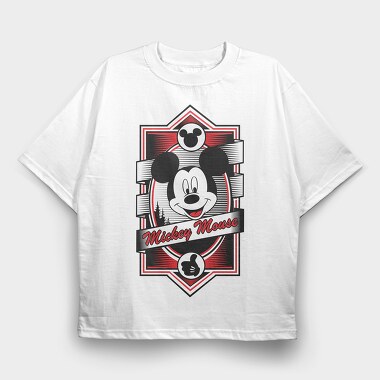 Mickey Mouse Emblem, Tricou Oversize Barbati (Unisex)