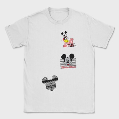 Mickey Mouse Stripes, Tricou Barbati (Unisex)