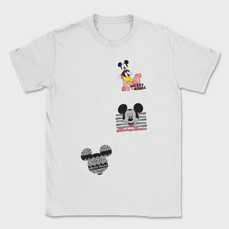 Mickey Mouse Stripes, Tricou Barbati (Unisex)
