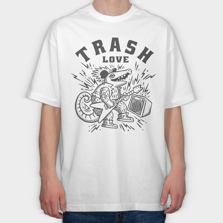 Possum Trash Love, Tricou Oversize Barbati (Unisex)