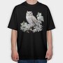 Owl Snow Branch, Tricou Oversize Barbati (Unisex)