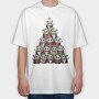 Panda Christmas Tree, Tricou Oversize Barbati (Unisex)