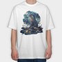 Otter Floral Glow, Tricou Oversize Barbati (Unisex)