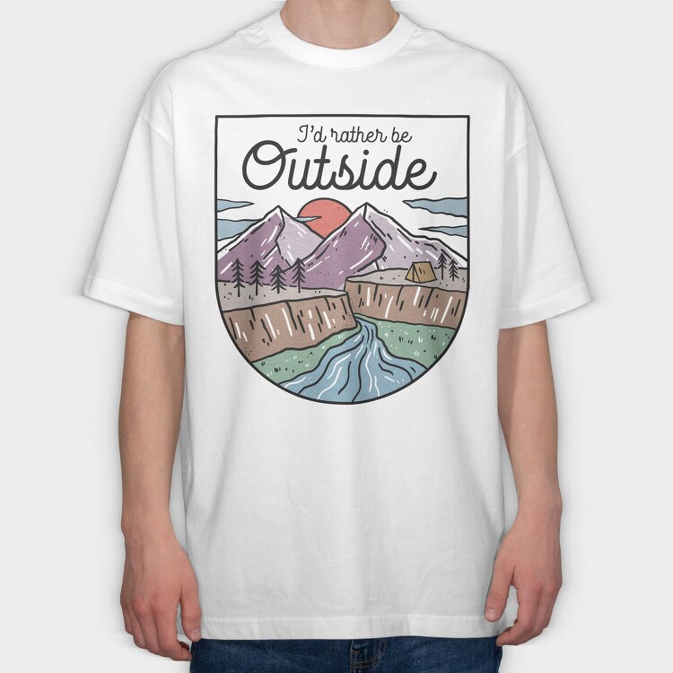 Outdoor Mountain Adventure, Tricou Oversize Barbati (Unisex)