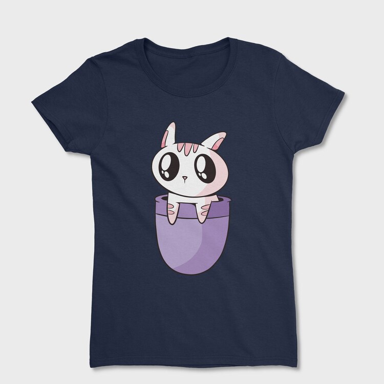 Pocket Cute Cat, Tricou Femei