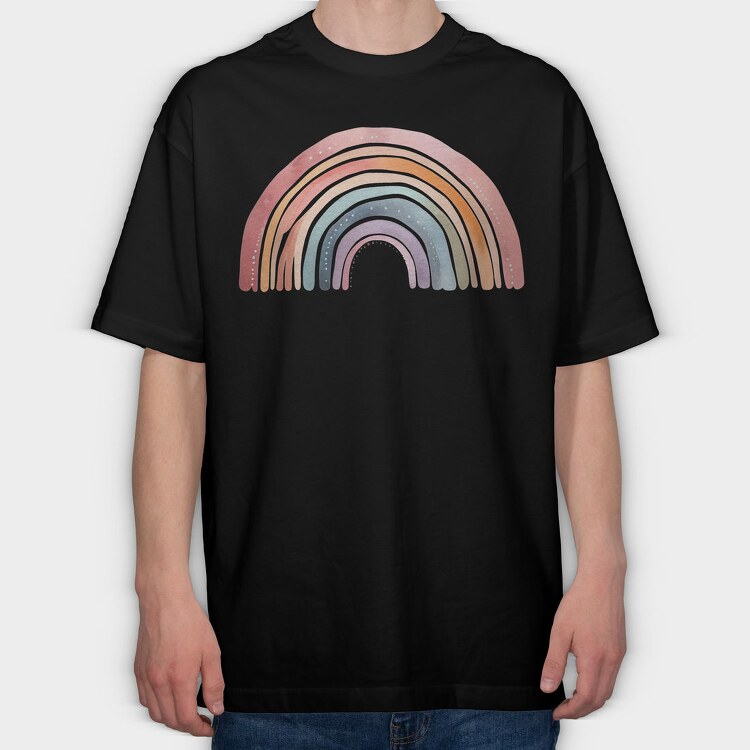 Peaceful Rainbow Clips, Tricou Oversize Barbati (Unisex)