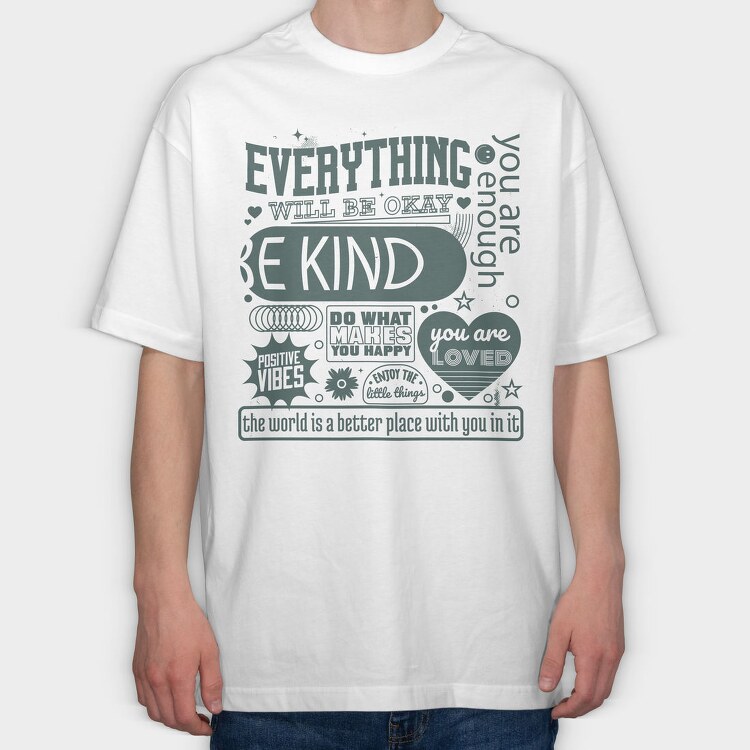 Positive Vibration Set, Tricou Oversize Barbati (Unisex)