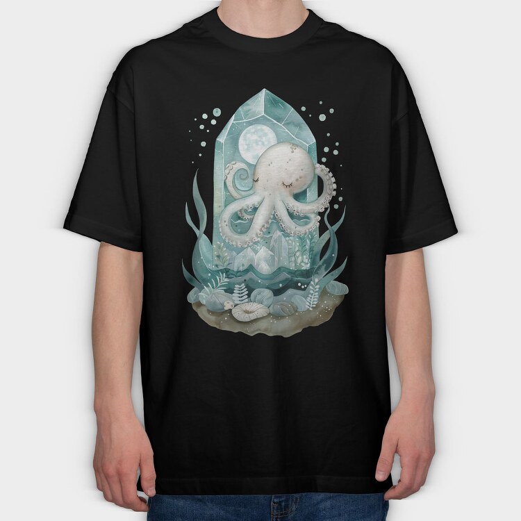 Octopus Underwater World, Tricou Oversize Barbati (Unisex)