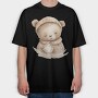 Peaceful Sleeping Bear Clips, Tricou Oversize Barbati (Unisex)