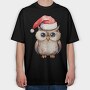 Owl Christmas Hat, Tricou Oversize Barbati (Unisex)