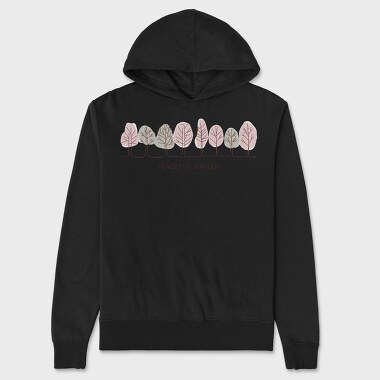 Peaceful Winter Trees, Hanorac Oversize Barbati (Unisex)