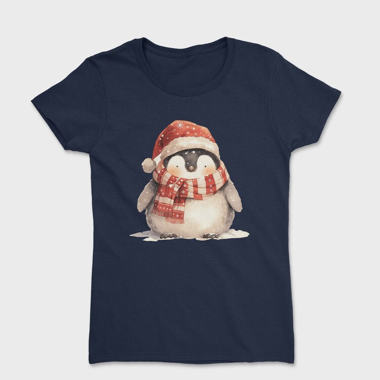 Penguin Christmas Santa, Tricou Femei