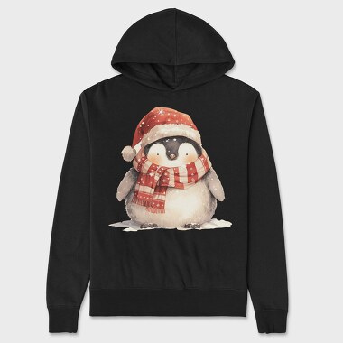 Penguin Christmas Santa, Hanorac Oversize Barbati (Unisex)