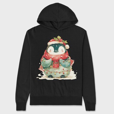 Penguin Christmas Snow, Hanorac Oversize Barbati (Unisex)