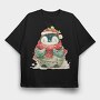 Penguin Christmas Snow, Tricou Oversize Barbati (Unisex)