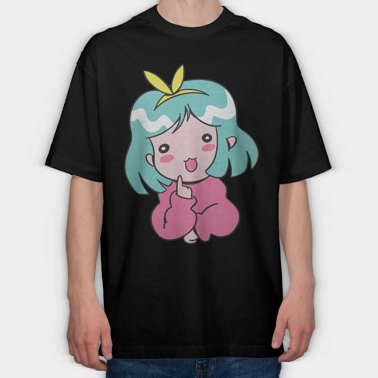 Kawaii Ice Cream Girl, Tricou Oversize Barbati (Unisex)