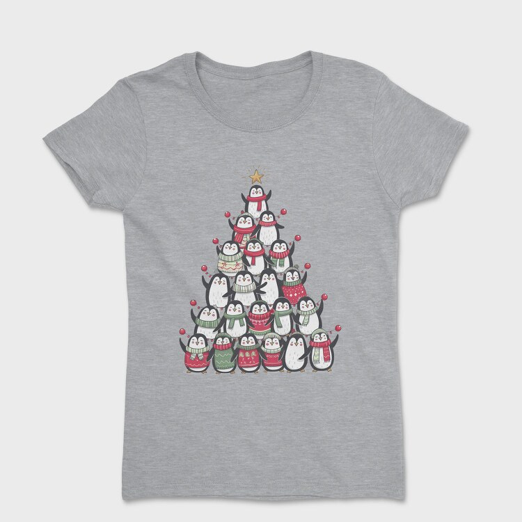 Penguin Christmas Tree, Tricou Femei